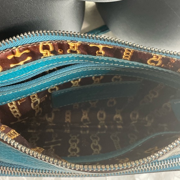 Tignanello women’s leather Teal Crossbody purse bag - Picture 6 of 7